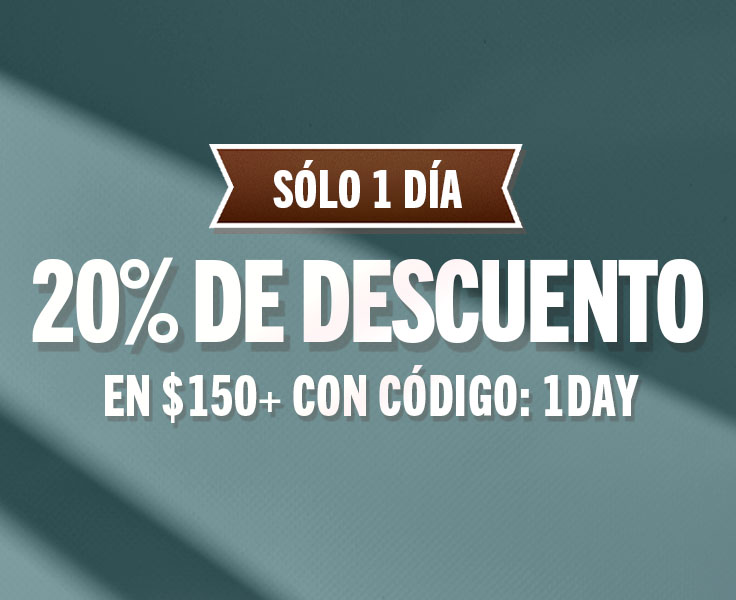 20% OFF $150 CÓDIGO: 1DAY