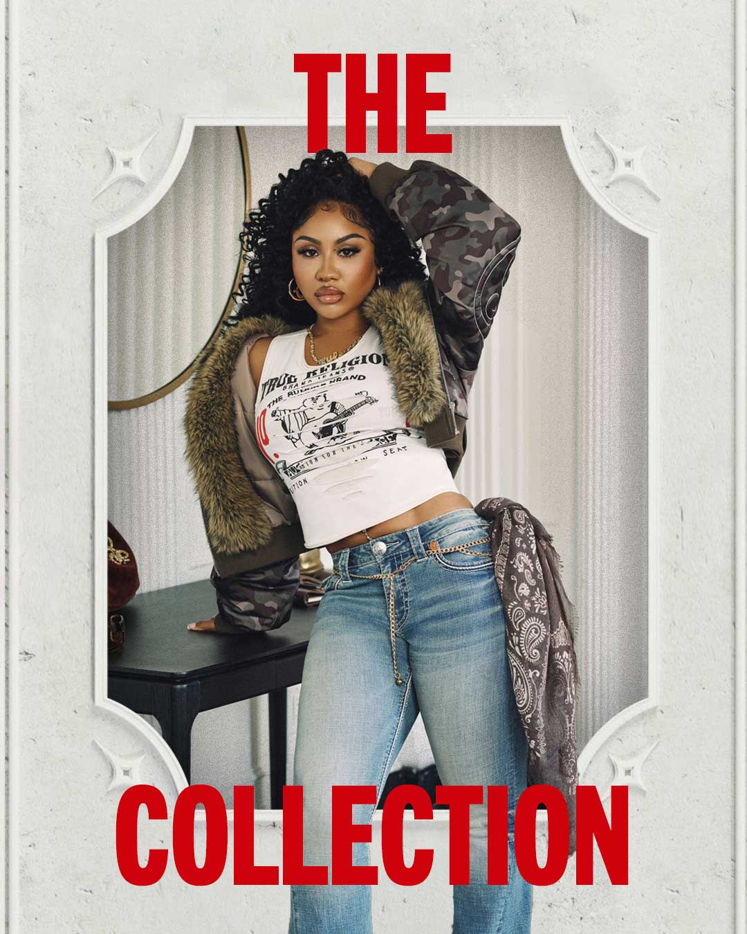 Lookbook slide showing models wearing ICONS 2025 collection