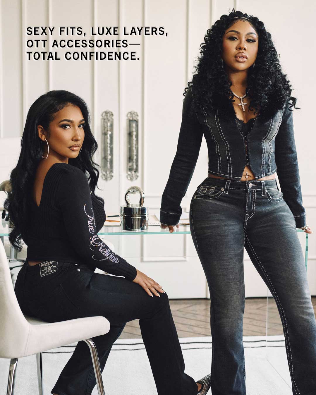 Lookbook slide showing models wearing ICONS 2025 collection