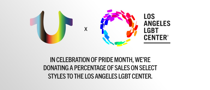 In celebration of pride month, we're donating a percentage of sales on select styles to the los angeles lgbt center.